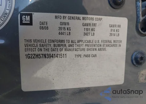2009 Pontiac G6 Gt from USA, damaged, VIN 1G2ZH57N394141511